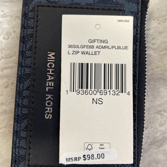 Michael Kors L Zip Mini Wallet Admiral NWT - Picture 15 of 16